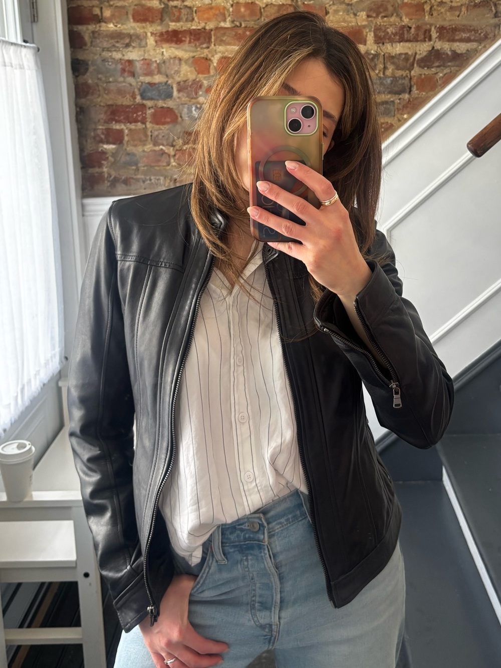Vera Pelle Black Leather Zip Jacket - Women